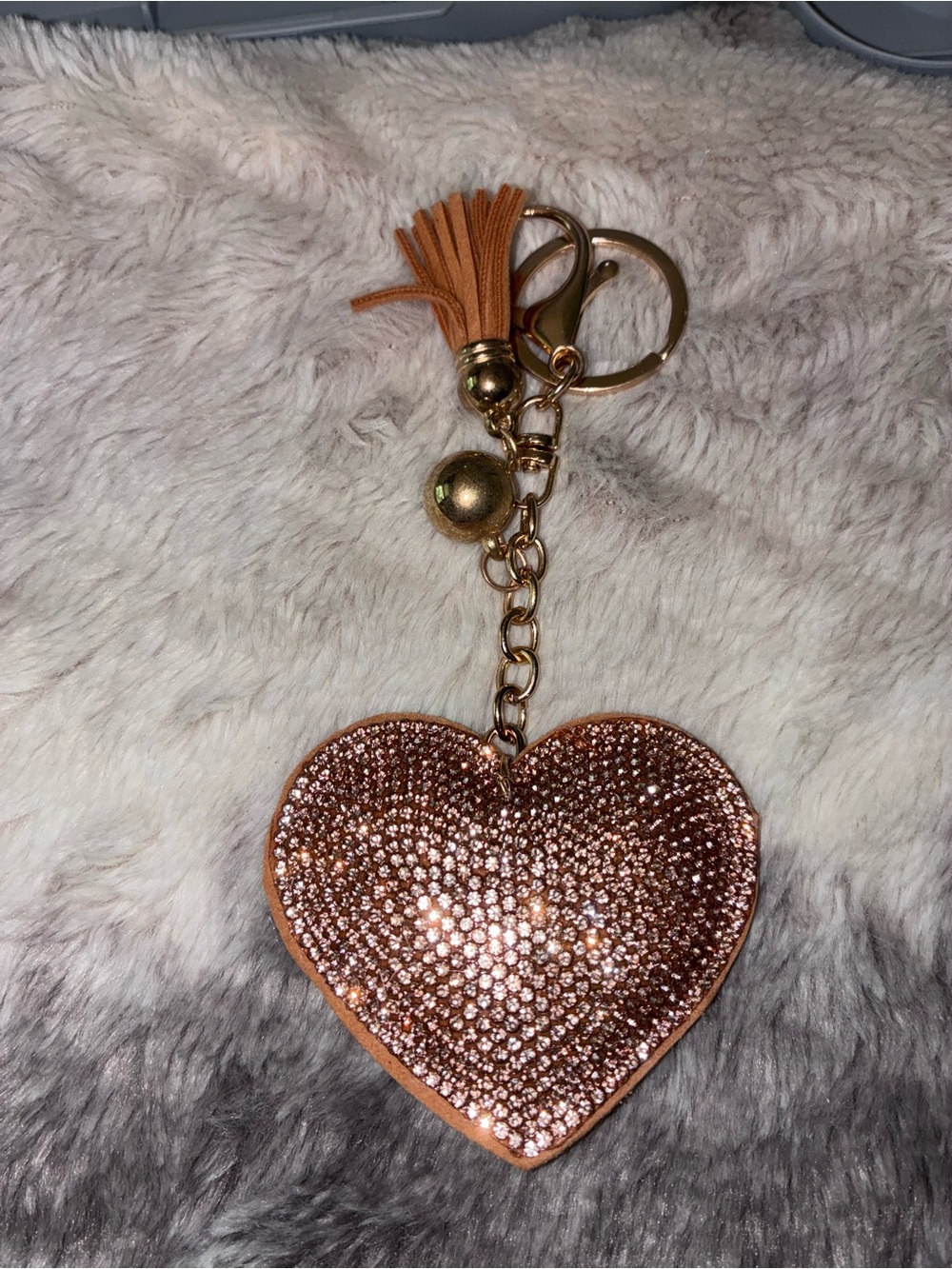 Heart Crystal Keychain with Tassel
